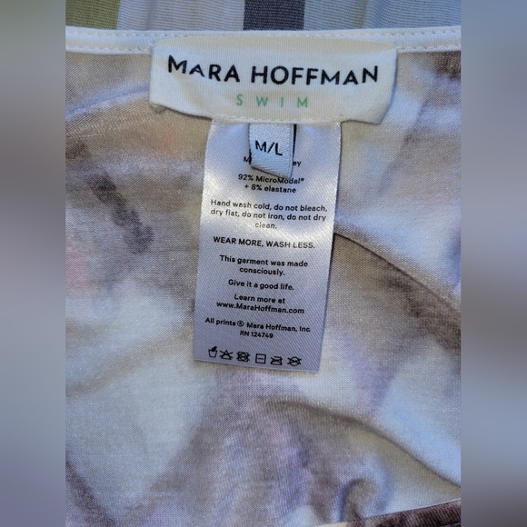 Mara Hoffman One Shoulder Kaftan in Shells Flamingo, VGUC, Size M/L - Picture 5 of 6